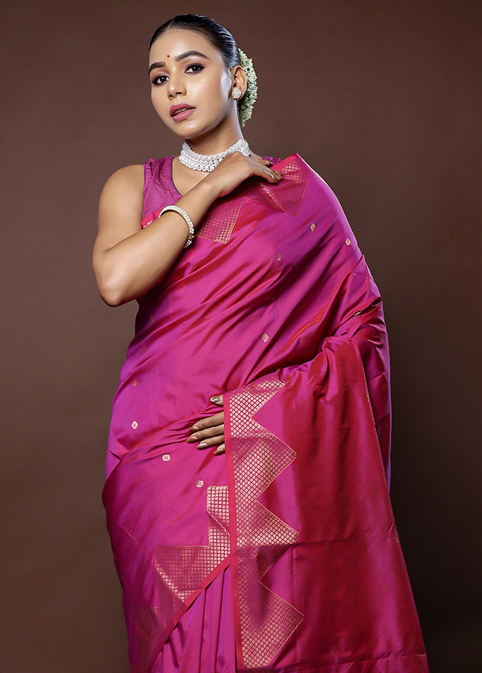 Purple Kanjivaram Silk Saree With Blouse Piece - Indian Silk House Agencies