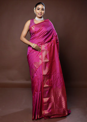 Purple Kanjivaram Silk Saree With Blouse Piece - Indian Silk House Agencies