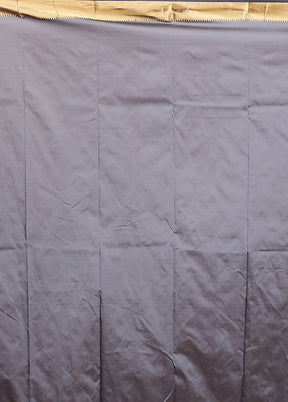 Grey Kanjivaram Silk Saree With Blouse Piece