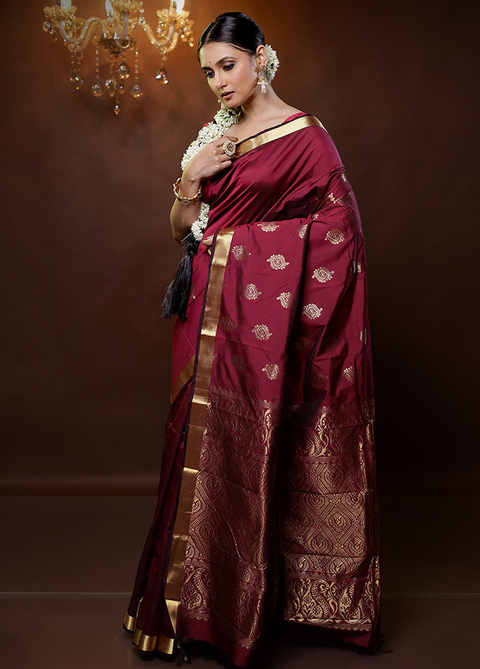 Pink Kanjivaram Silk Saree With Blouse Piece