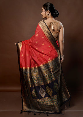 Pink Dupion Silk Saree With Blouse Piece