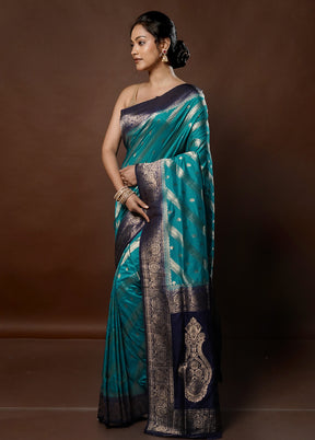 Green Dupion Silk Saree With Blouse Piece