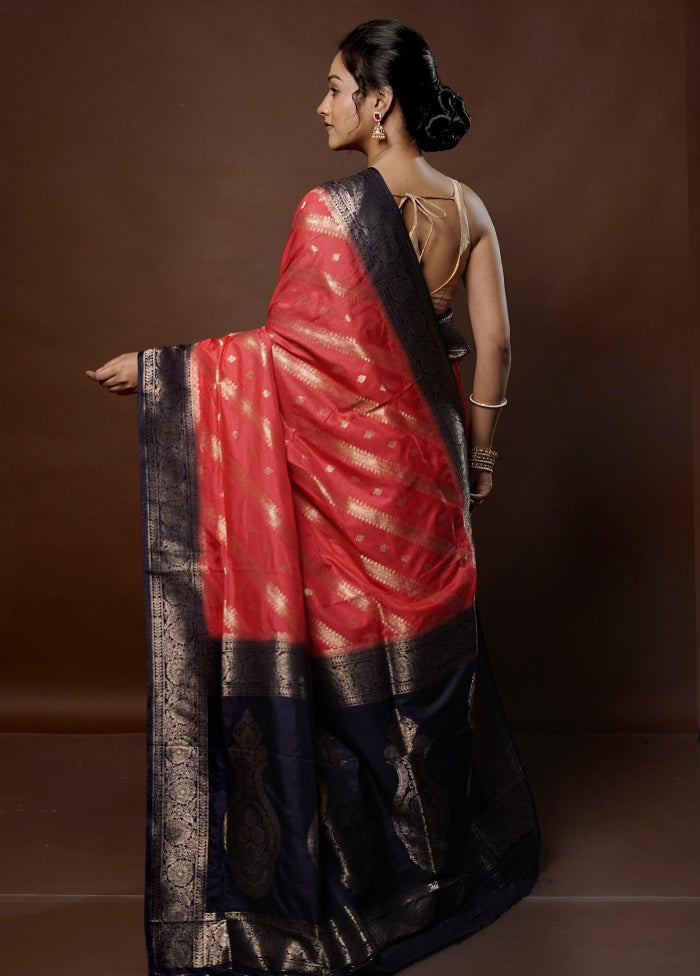 Pink Dupion Silk Saree With Blouse Piece