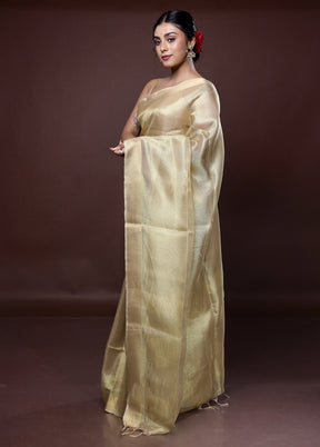 Golden Tissue Silk Saree With Blouse Piece