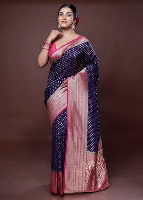 Blue Georgette Saree With Blouse Piece