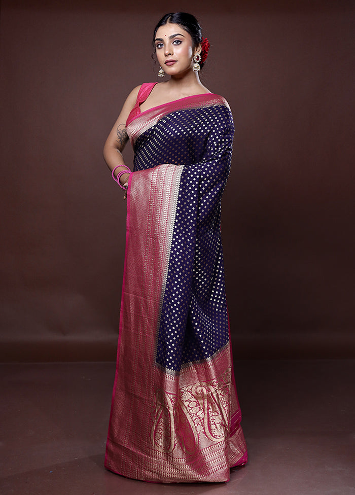 Blue Georgette Saree With Blouse Piece