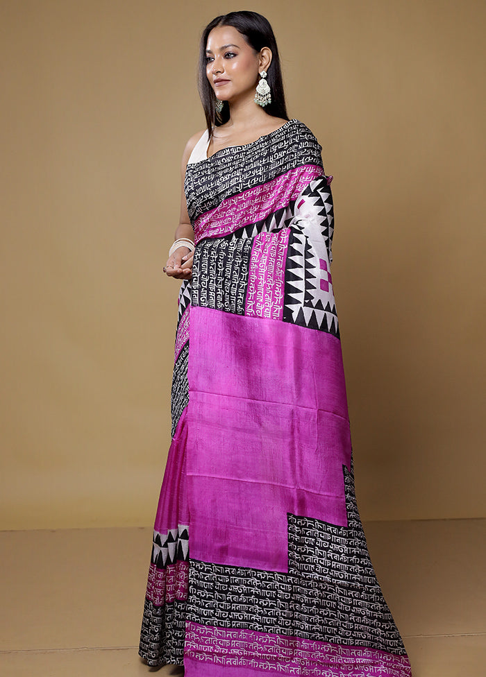 Multicolor Printed Pure Silk Saree Without Blouse Piece