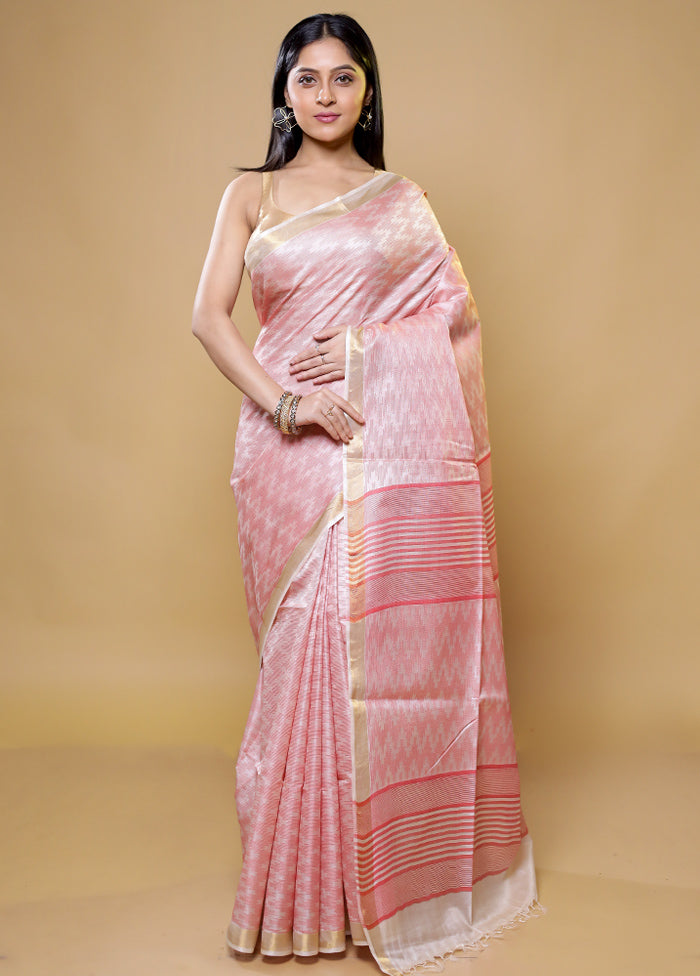 Cream Tussar Silk Saree With Blouse Piece