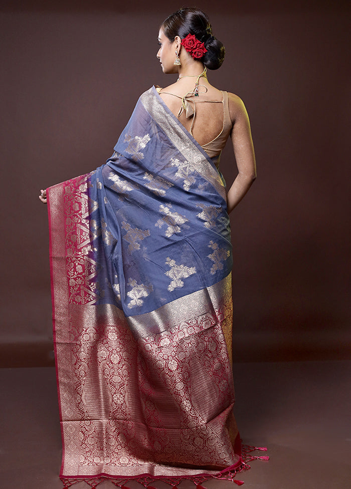 Grey Organza Saree With Blouse Piece