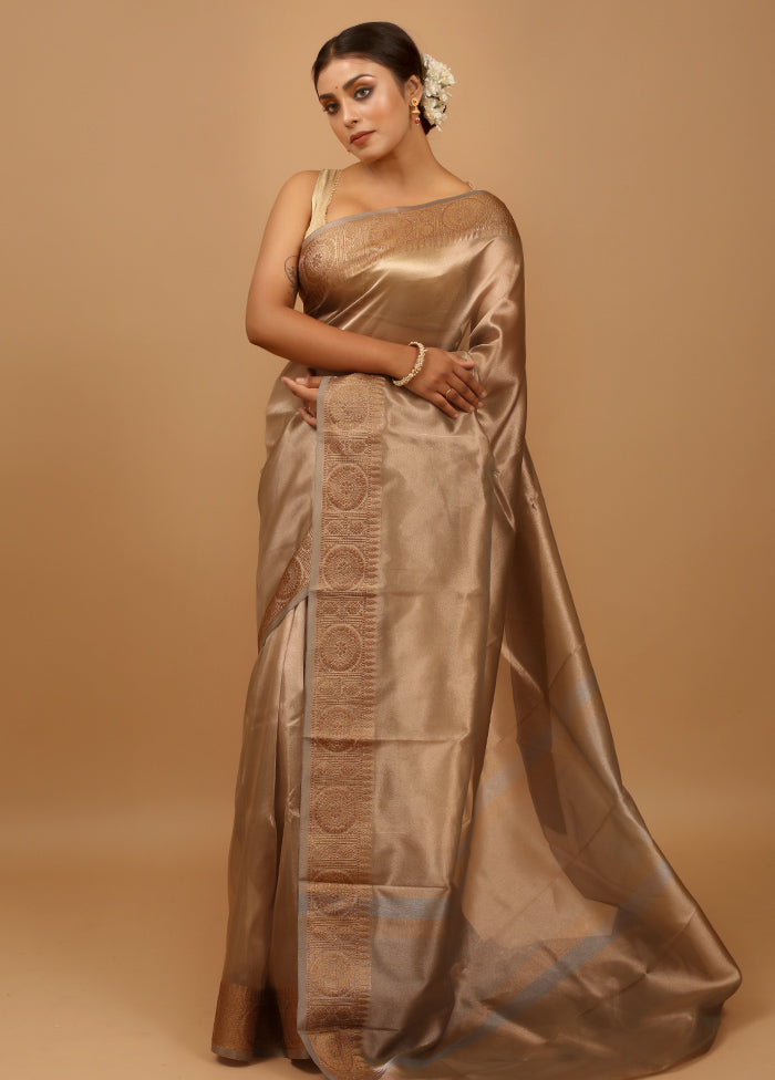 Gold Tissue Silk Saree With Blouse Piece