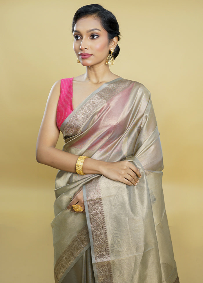 Gold Tissue Silk Saree With Blouse Piece