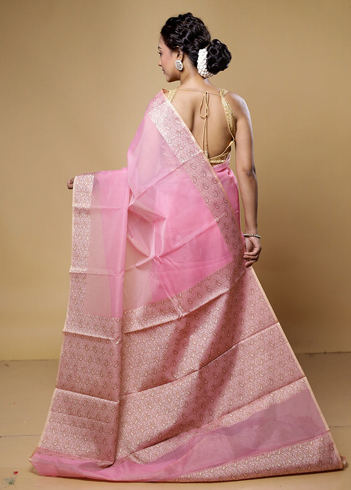 Pink Kota Cotton Saree With Blouse Piece