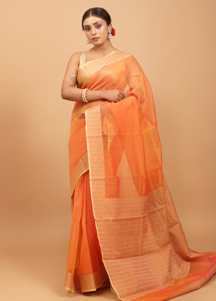 Pink Kota Cotton Saree With Blouse Piece