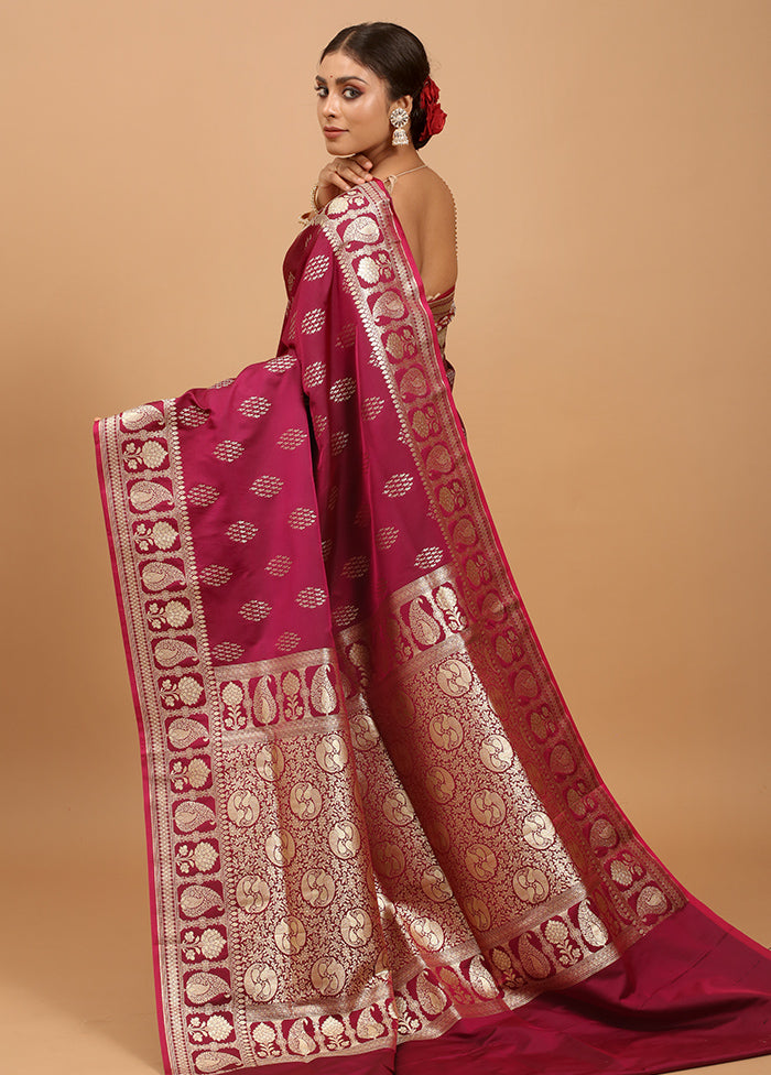 Purple Banarasi Silk Saree With Blouse Piece