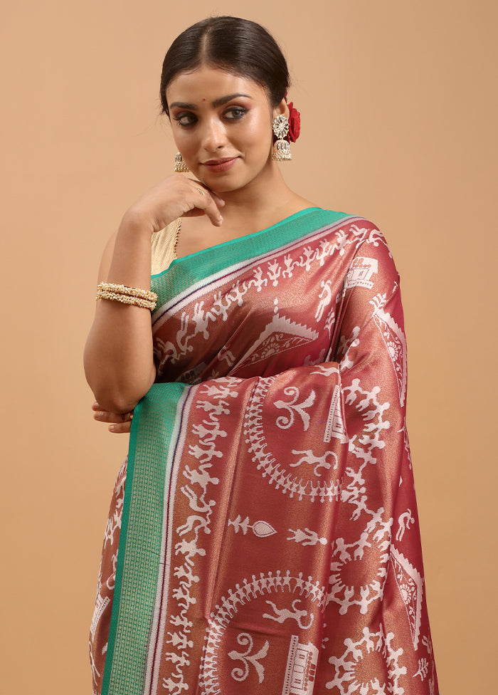 Purple Dupion Silk Saree With Blouse Piece