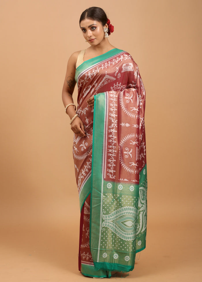 Purple Dupion Silk Saree With Blouse Piece