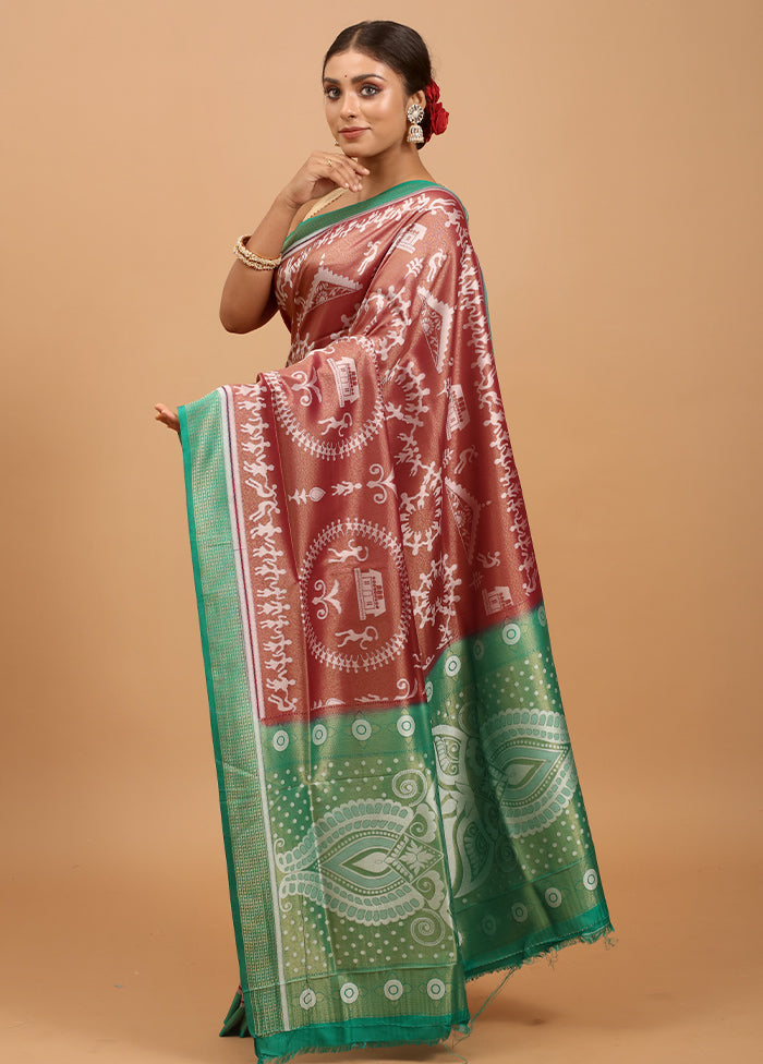 Purple Dupion Silk Saree With Blouse Piece