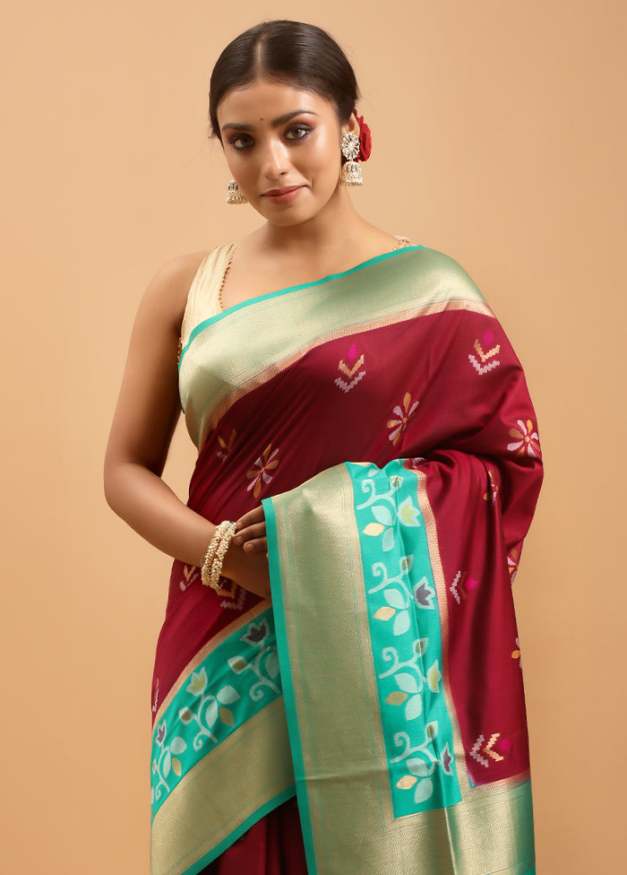 Purple Dupion Silk Saree With Blouse Piece