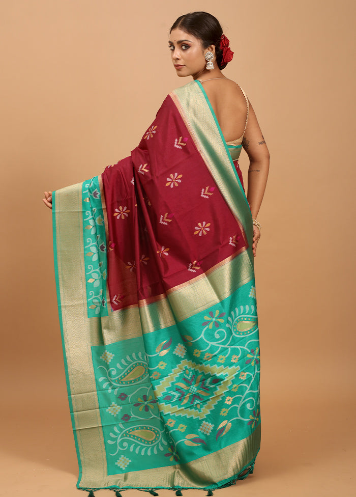 Purple Dupion Silk Saree With Blouse Piece