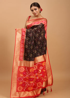 Black Dupion Silk Saree With Blouse Piece