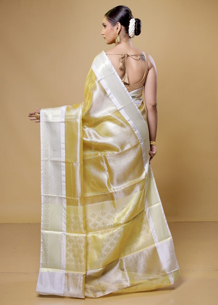 Gold Tissue Silk Saree With Blouse Piece