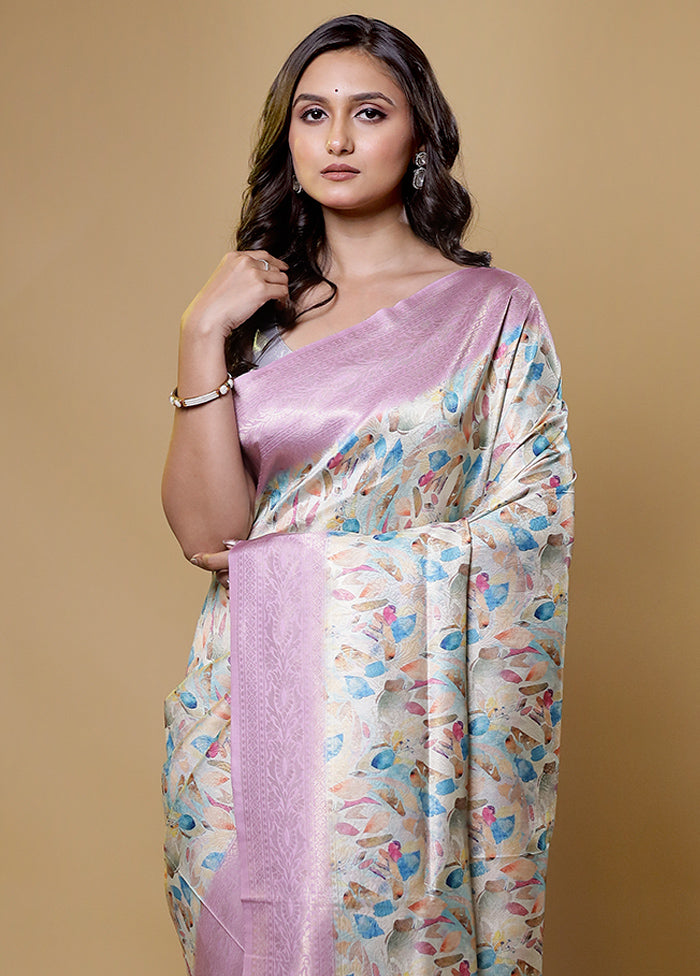 Pink Dupion Silk Saree With Blouse Piece