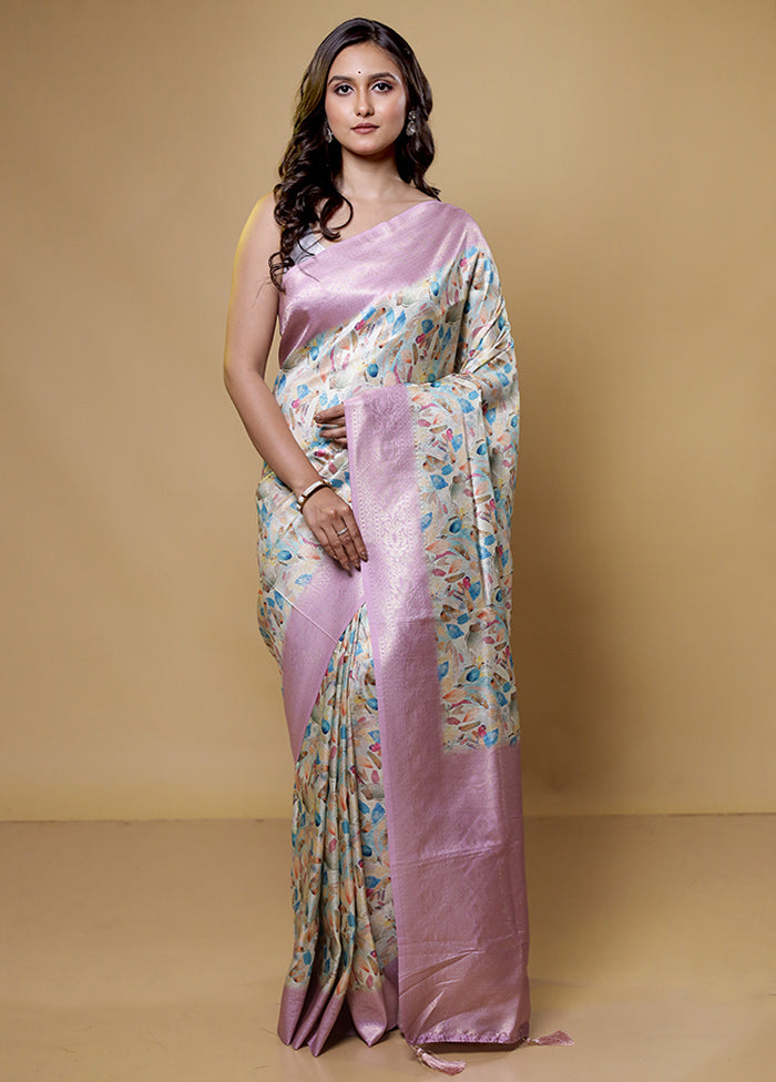 Pink Dupion Silk Saree With Blouse Piece