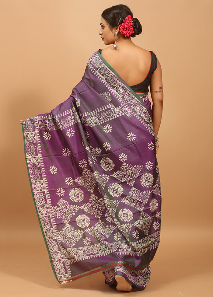 Cream Pure Bishnupuri Silk Saree Without Blouse Piece