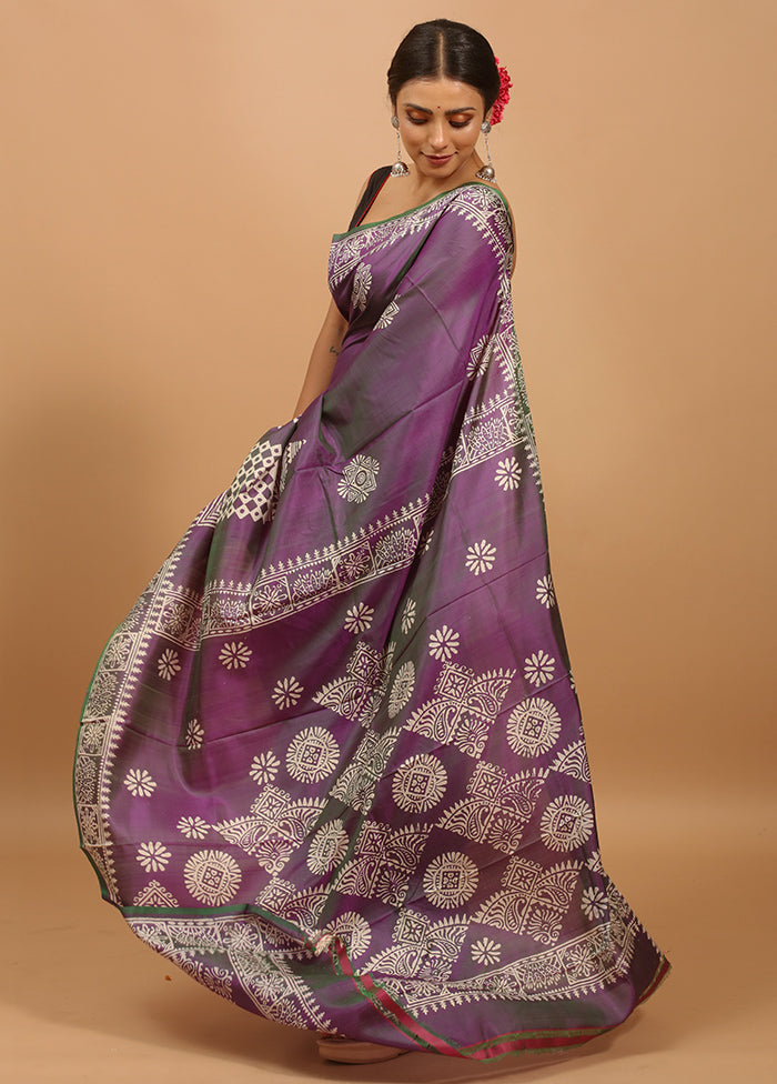 Cream Pure Bishnupuri Silk Saree Without Blouse Piece