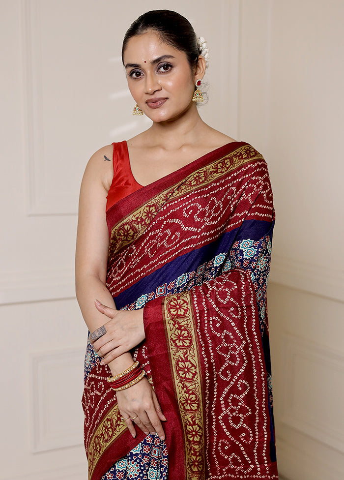 Blue Dupion Silk Saree With Blouse Piece