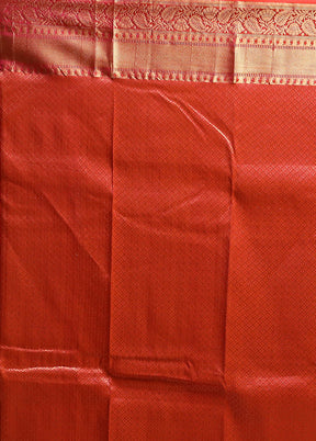 Red Handloom Kanjivaram Pure Silk Saree With Blouse Piece