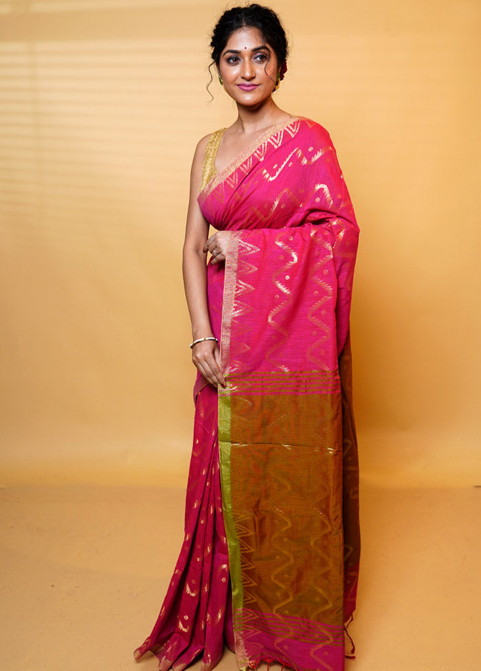 Brown Cotton Saree With Blouse Piece