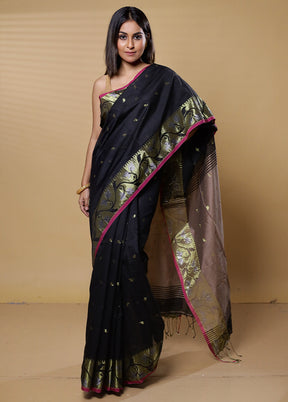 Cream Khadi Cotton Saree With Blouse Piece