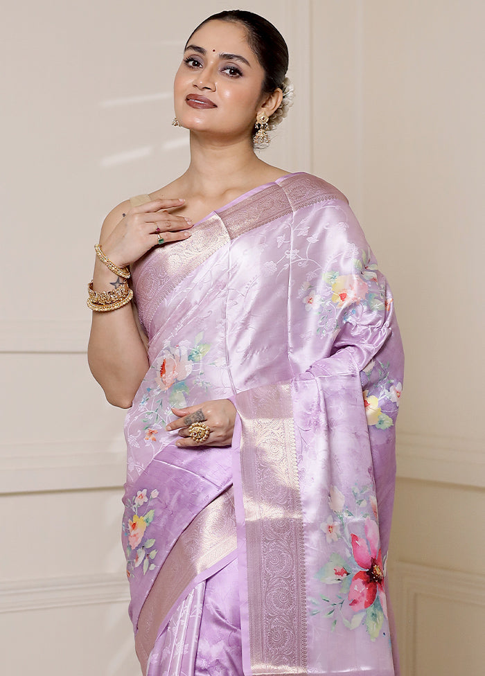 Pink Dupion Silk Saree With Blouse Piece