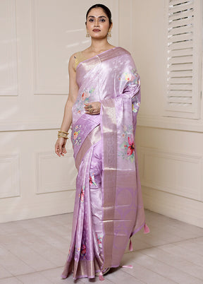 Pink Dupion Silk Saree With Blouse Piece