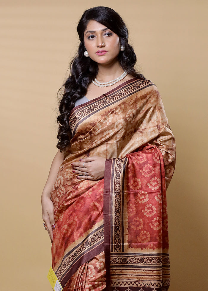 Multicolor Dupion Silk Saree With Blouse Piece