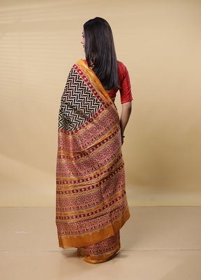 Grey Chanderi Cotton Saree With Blouse Piece