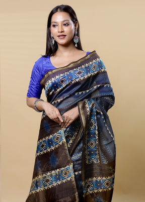 Cream Chanderi Cotton Saree With Blouse Piece