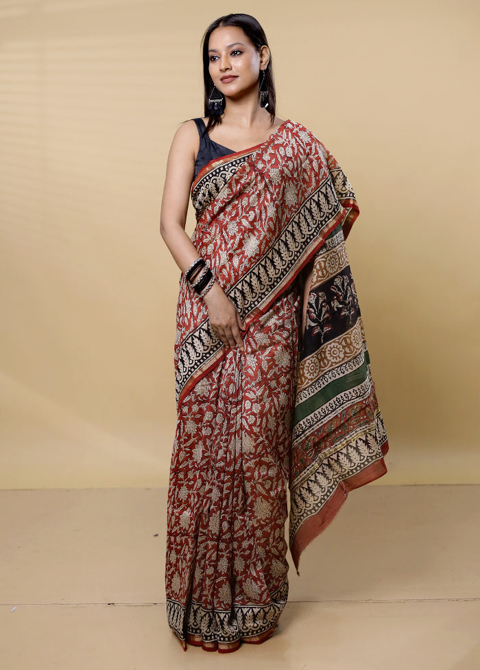 Blue Chanderi Cotton Saree With Blouse Piece