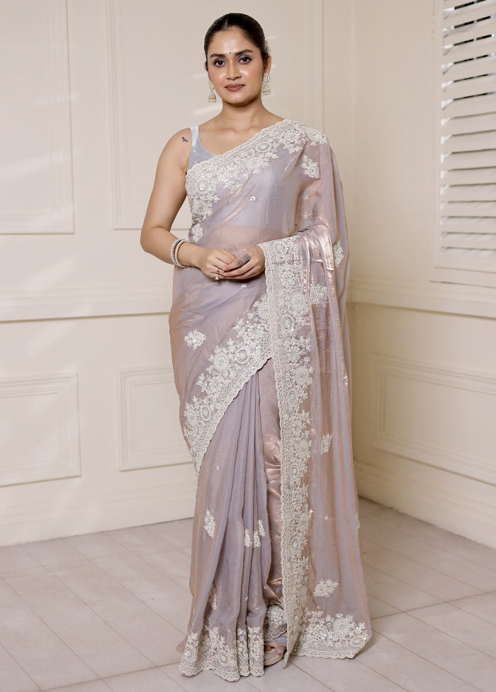 Grey Jimmy Choo Saree With Blouse Piece