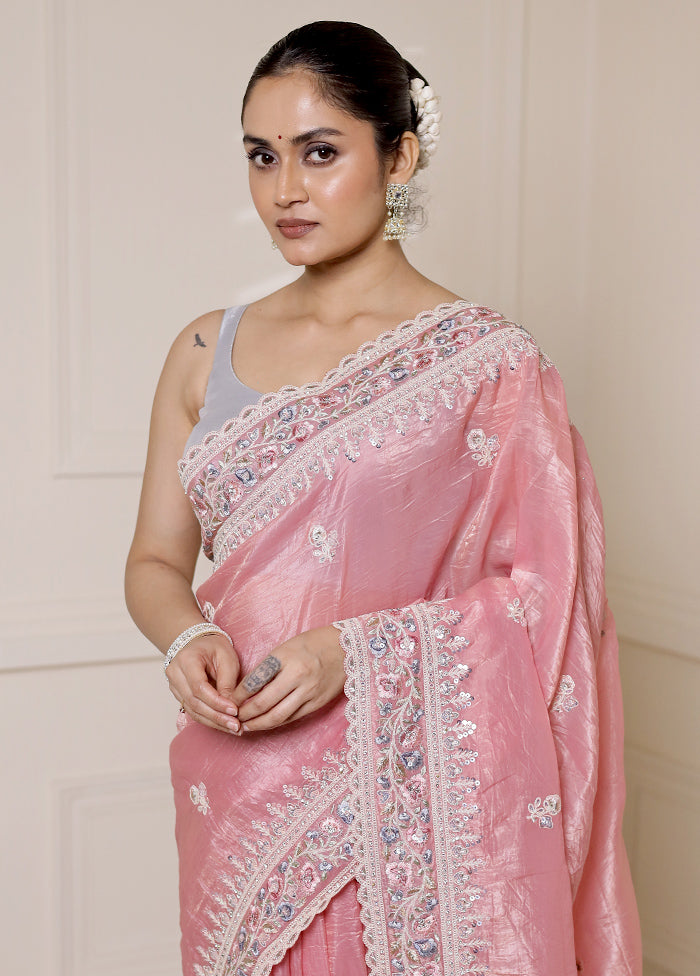 Pink Jimmy Choo Saree With Blouse Piece