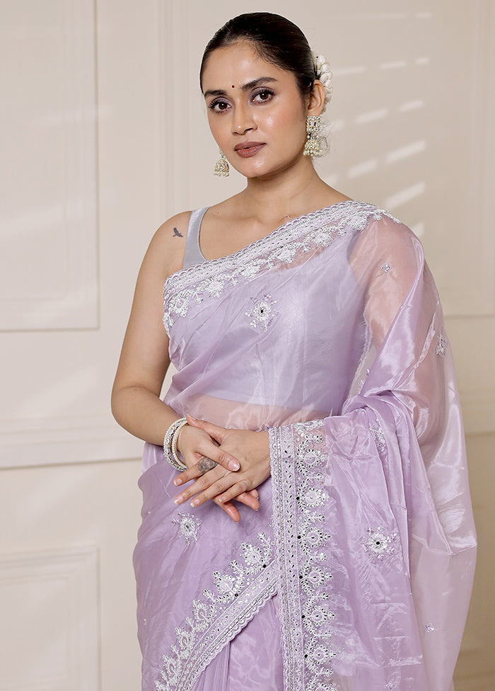 Purple Jimmy Choo Saree With Blouse Piece