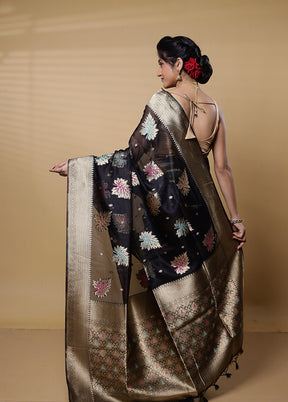 Black Organza Saree With Blouse Piece