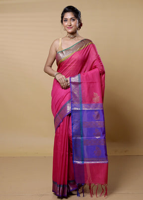 Pink Kota Cotton Saree With Blouse Piece