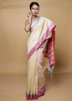 Pink Kota Cotton Saree With Blouse Piece