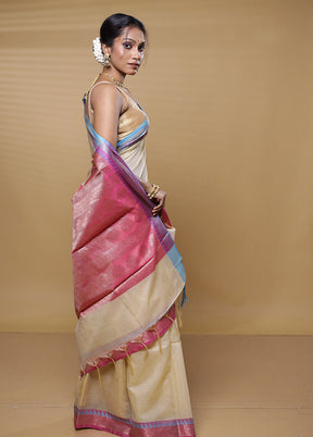 Pink Kota Cotton Saree With Blouse Piece