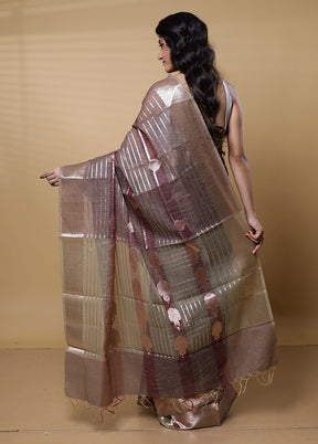 Grey Kora Silk Saree With Blouse Piece