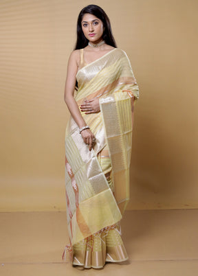 Rust Kora Silk Saree With Blouse Piece