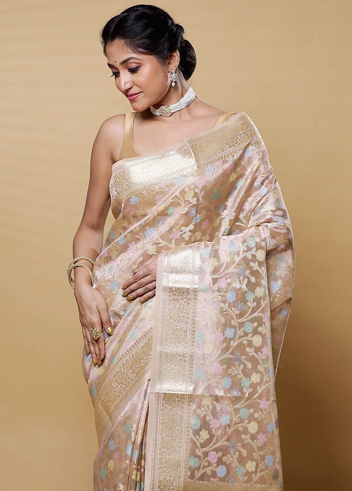 Gold Tissue Silk Saree With Blouse Piece