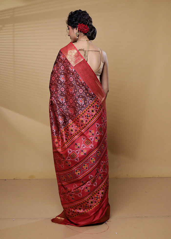 Multicolor Dupion Silk Saree With Blouse Piece